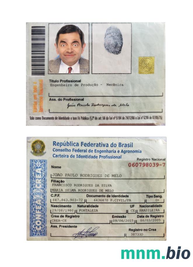 Profesjonalna karta identyfikacyjna Brazylii